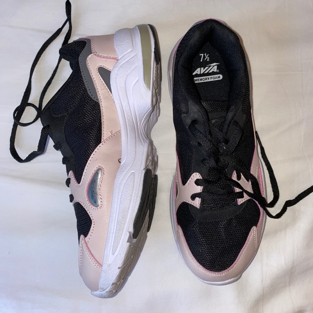 Black and pink sneakers